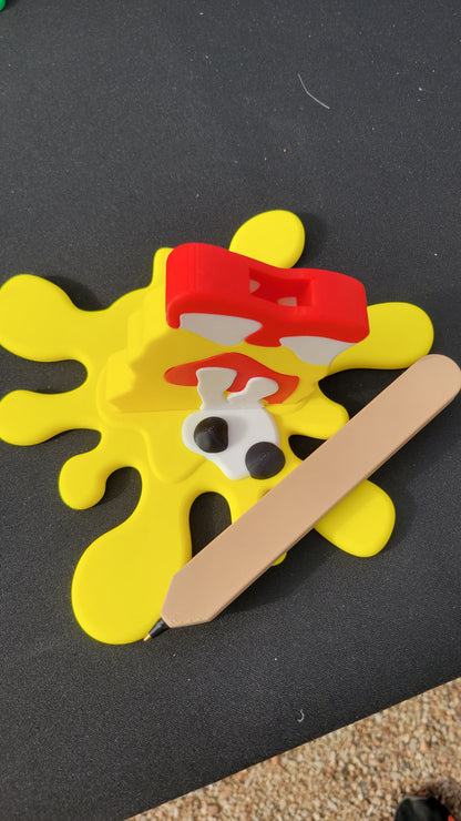 Melted popsicle pen holder